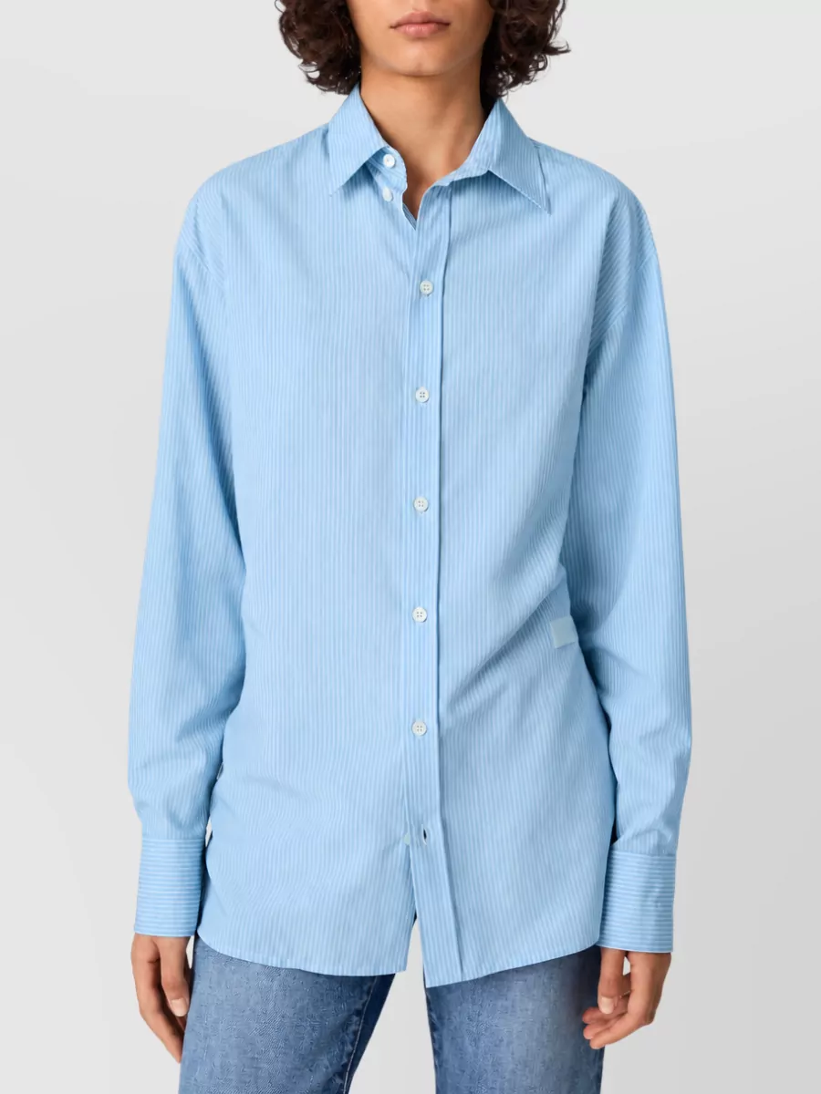 Mm6 Maison Margiela Striped Open Back Shirt
