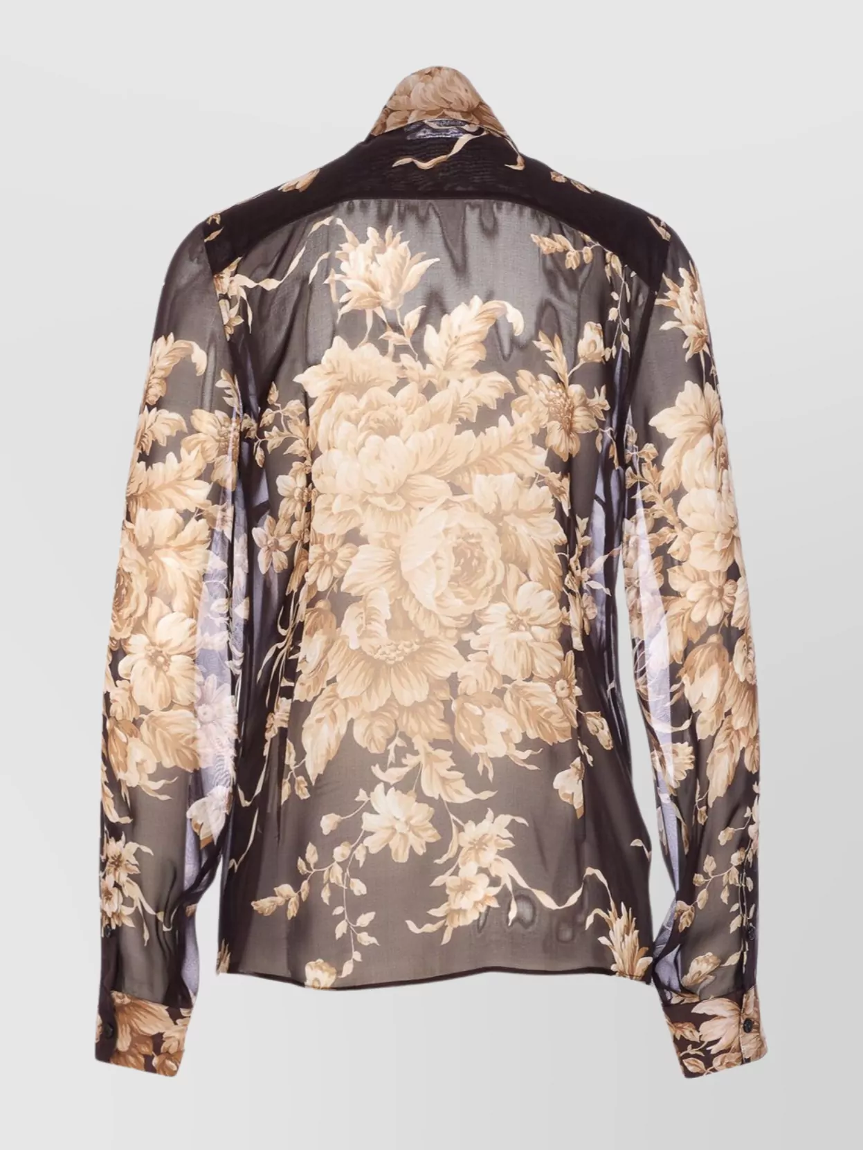 Dolce&Gabbana Floral Print Sheer Long Sleeve Shirt
