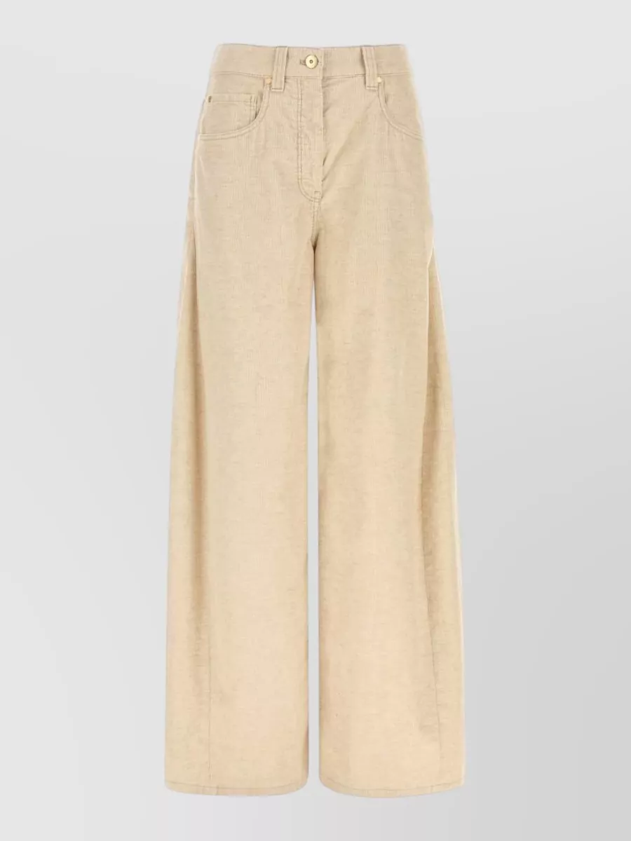 Brunello Cucinelli corduroy high-rise wide-leg trousers