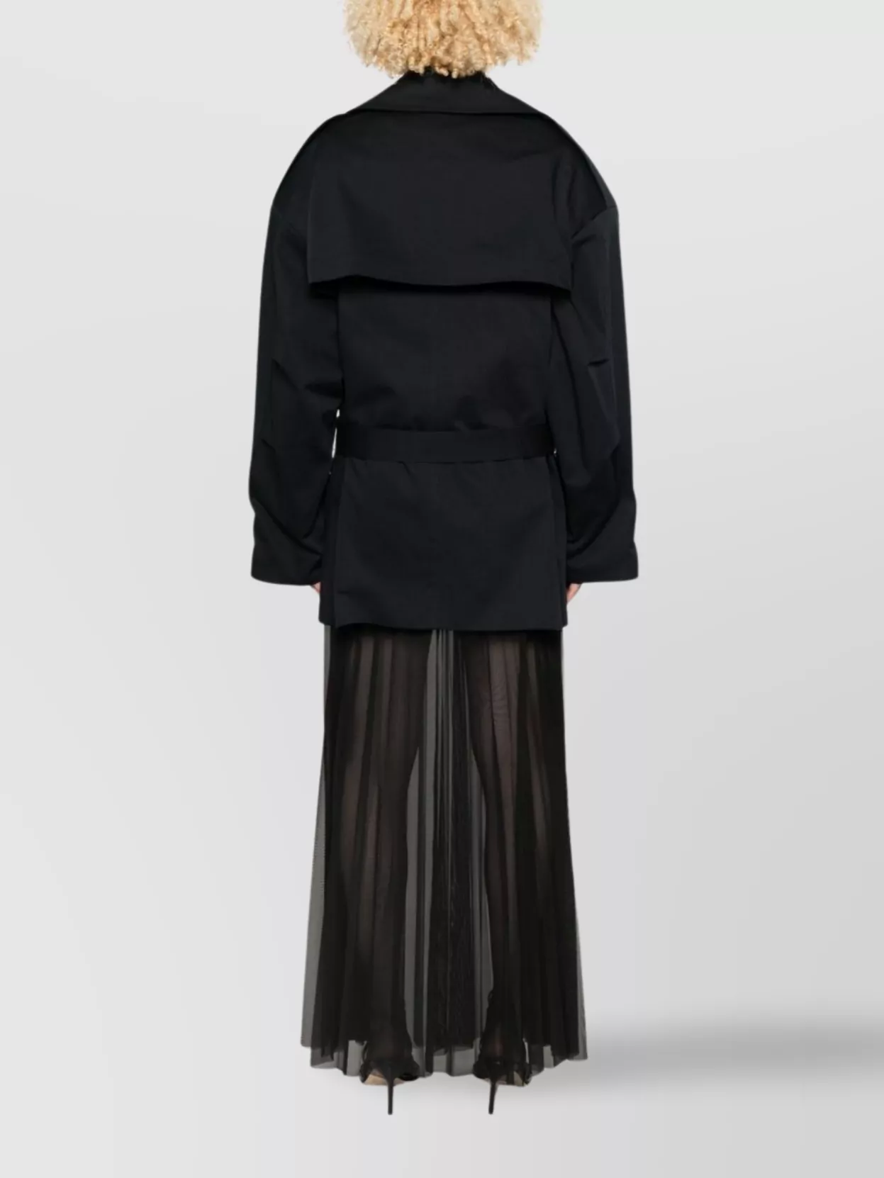 The Frankie Shop Belted Oversized Cotton Trench Coat