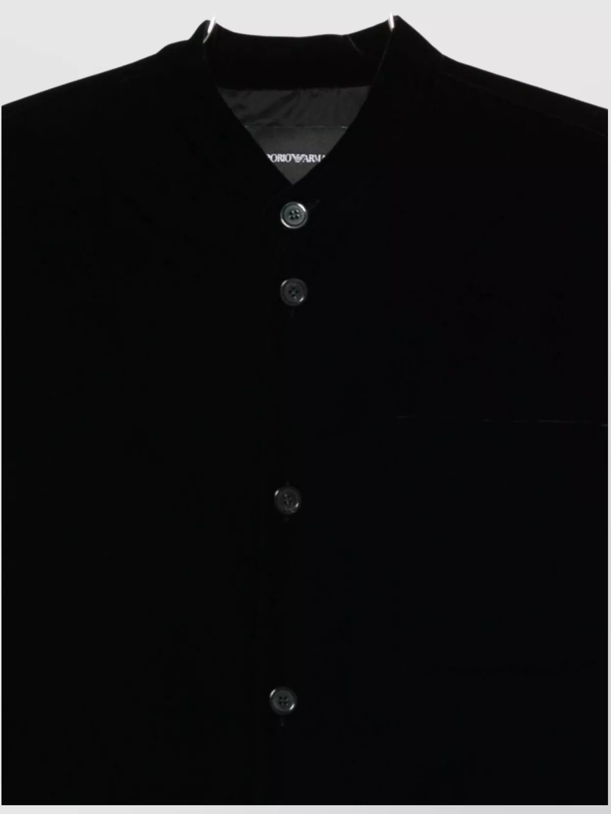 Emporio Armani Long Sleeve Velvet Shirt With Chest Pocket