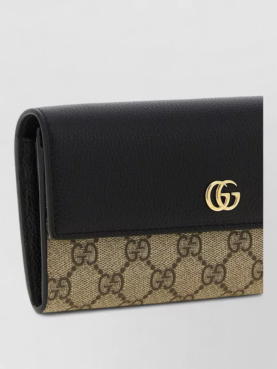Gucci Gg Marmont Leather Canvas Clutch Bag