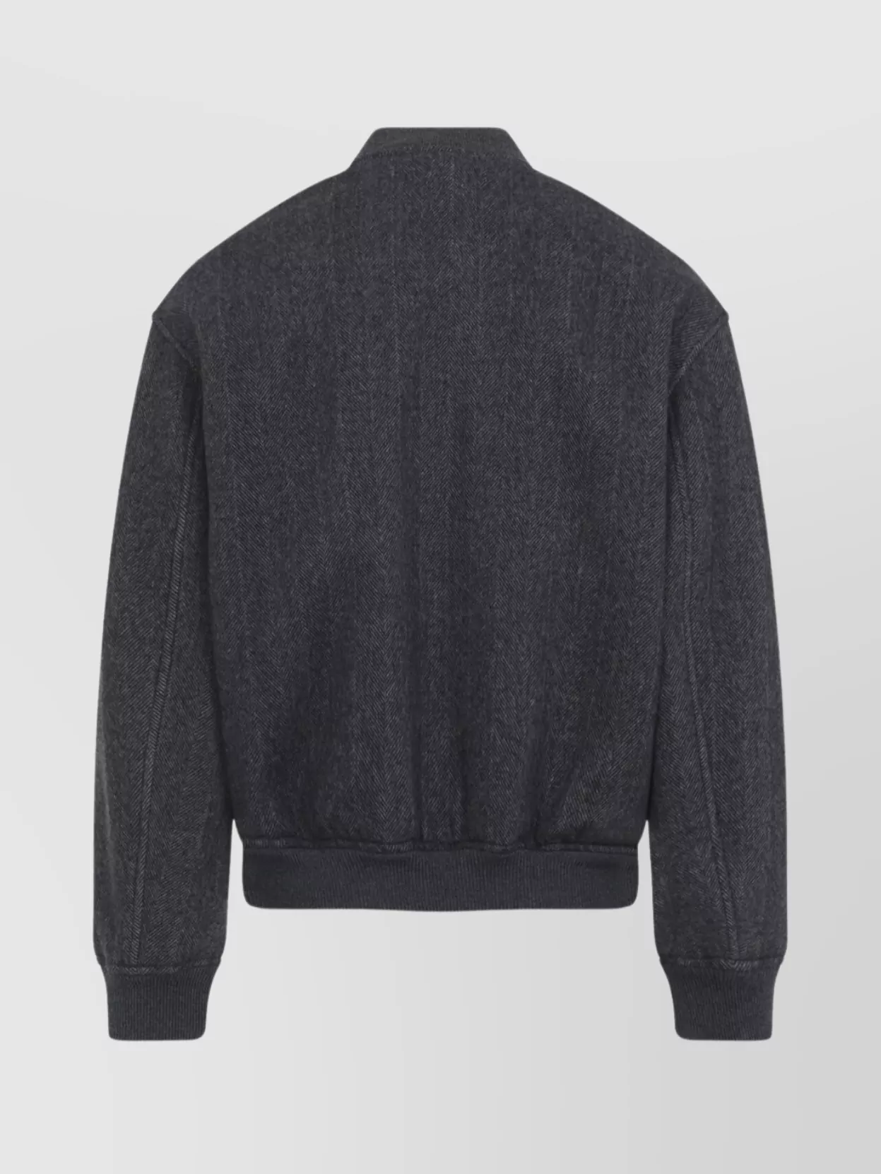 Giorgio Armani Ribbed Herringbone Jacket Pockets In Black