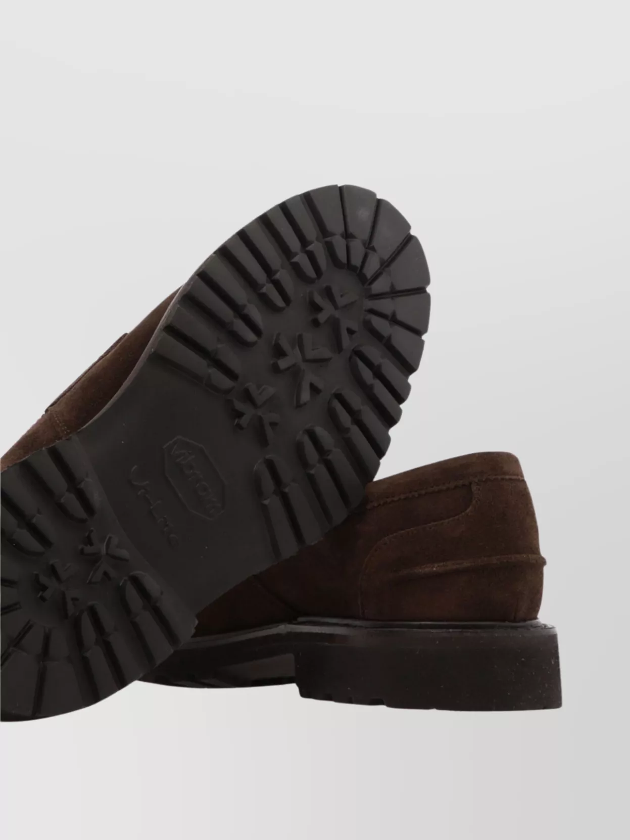 Tricker's Round Toe Suede Loafers With Rubber Sole