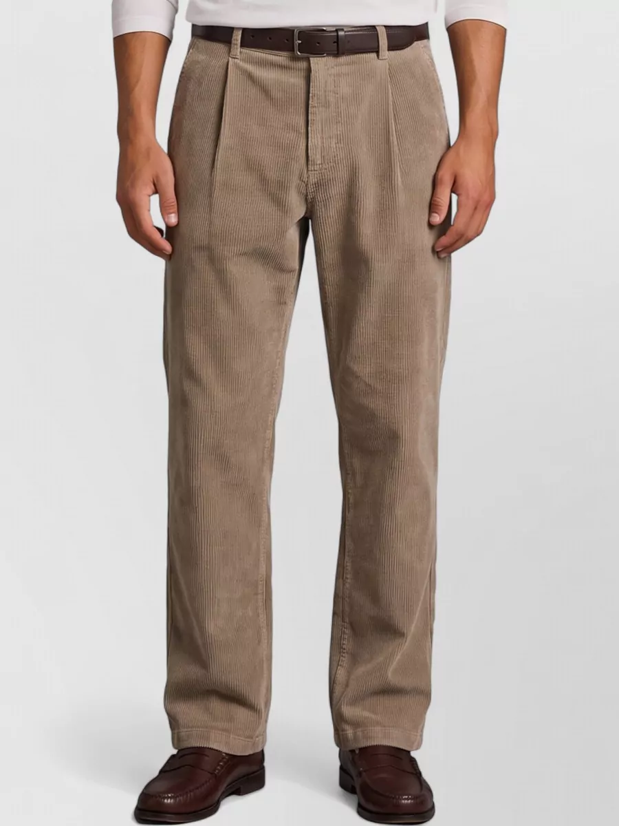 The Row Cotton Corduroy Pleated Mid-Rise Wide-Leg Chinos