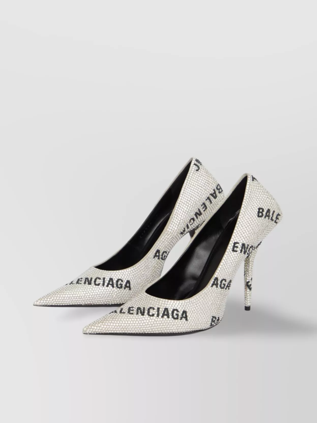 Balenciaga Pointed Square Knife Heel Pumps In White