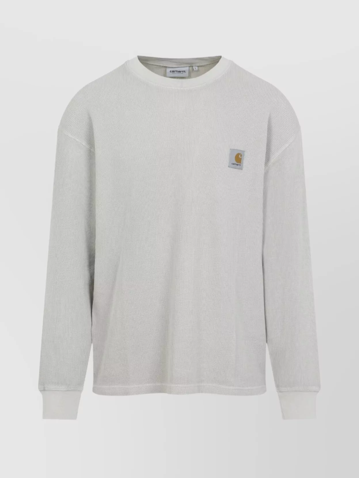 Carhartt Wip Fleur De Sel White Cotton Long Sleeves Vista T-shirt In Gray
