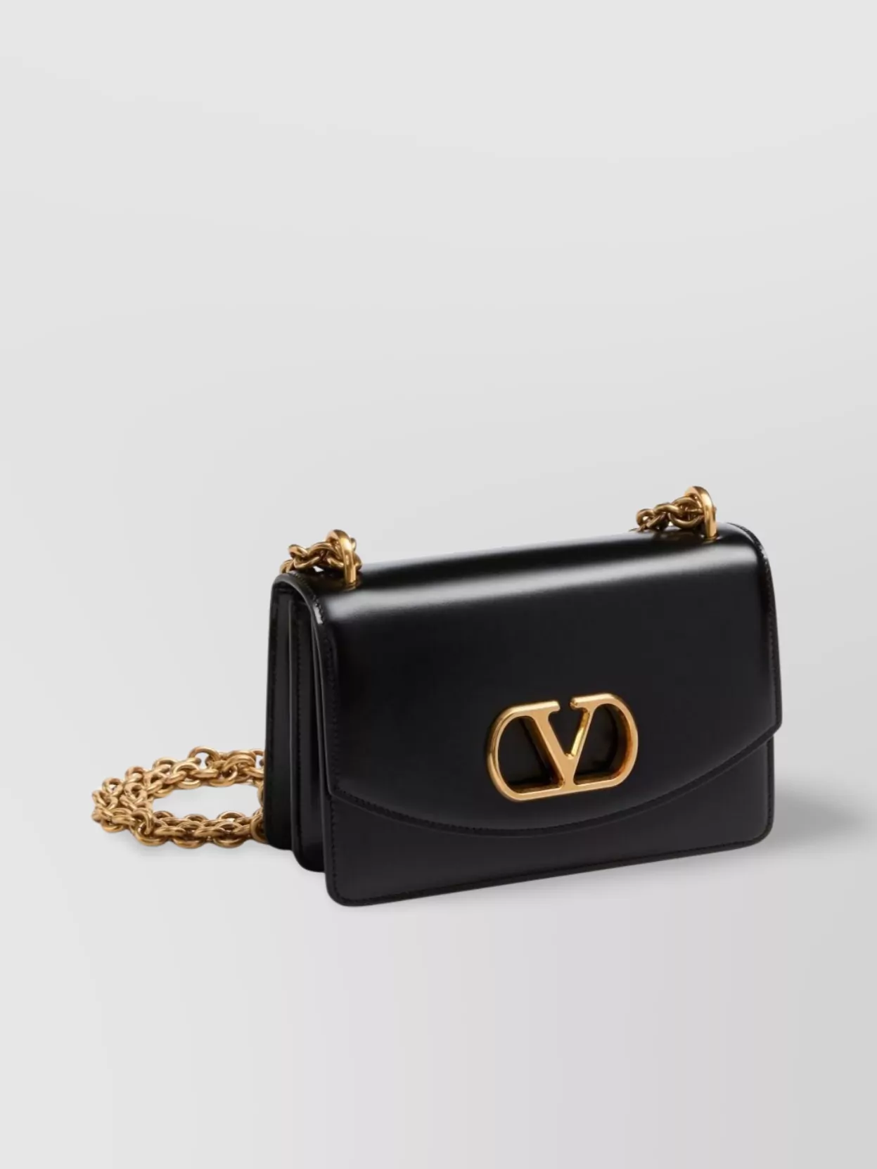Valentino Small Leather Shoulder Bag With Adjustable Chain-link Strap