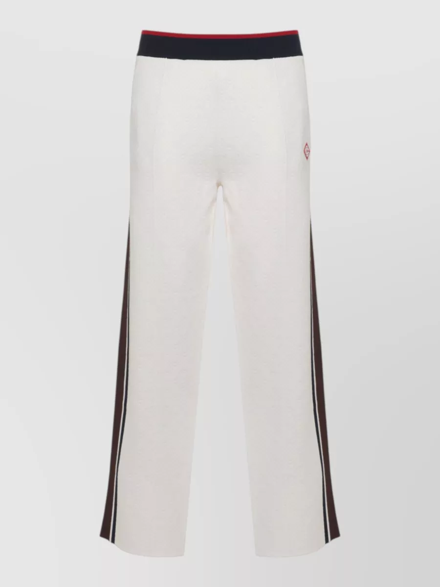 Casablanca ribbed logo-pattern drawstring chino shorts