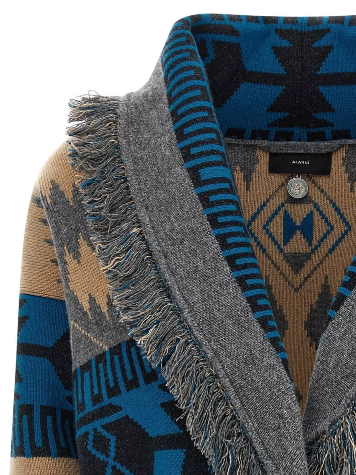 Alanui Shawl Collar Knit Cardigan With Fringe