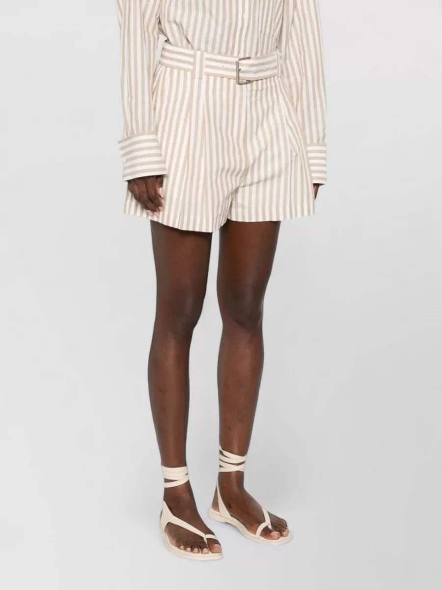 Iro Striped Pleated Cropped Trousers