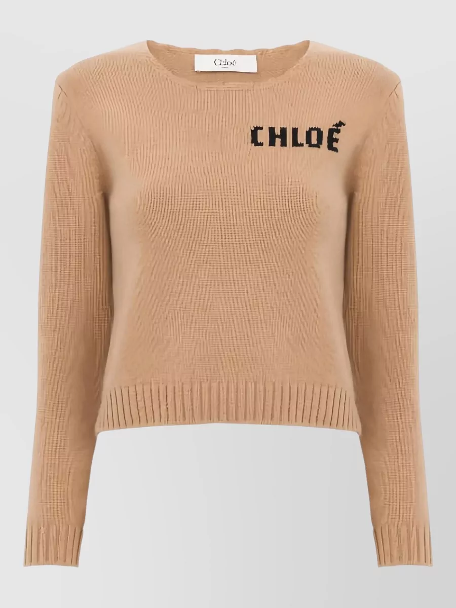 Chloé cashmere wool logo-intarsia sweater
