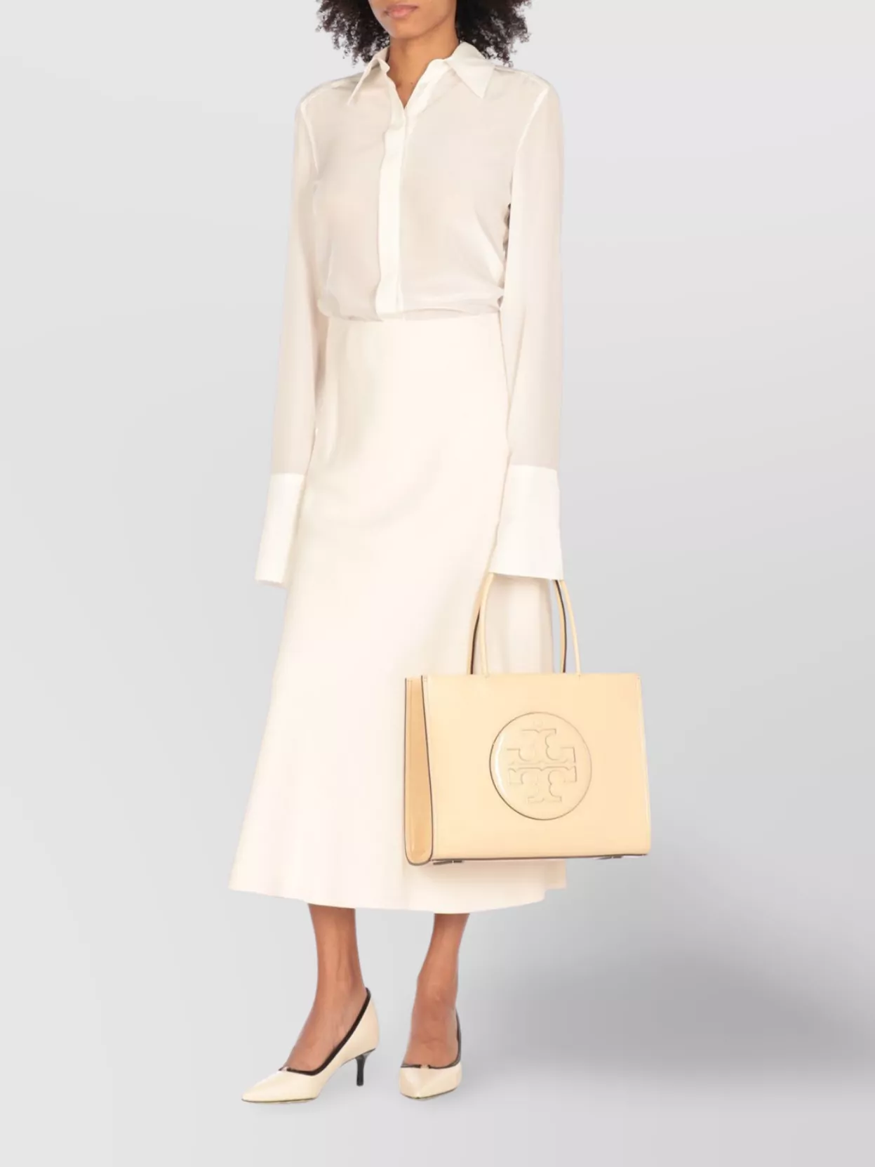 Tory Burch Structured Tote Bag With Top Handles And Shoulder Strap