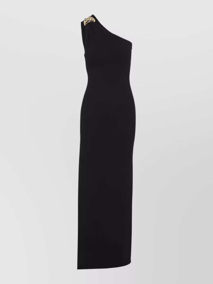 Elisabetta Franchi viscose one-shoulder sleeveless asymmetric slim-fit gown