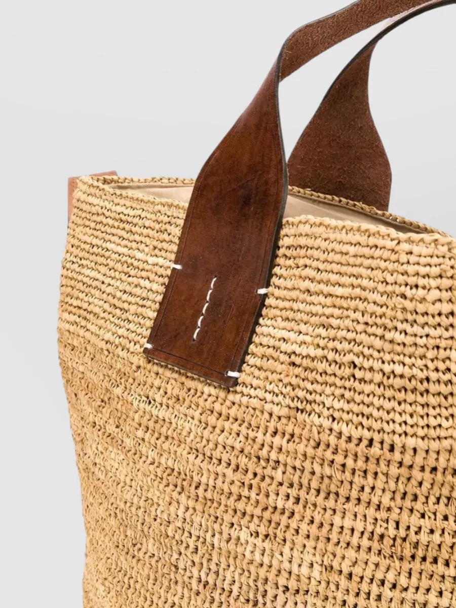 Ibeliv Mety Shoulder Bag Woven Texture Leather Handles