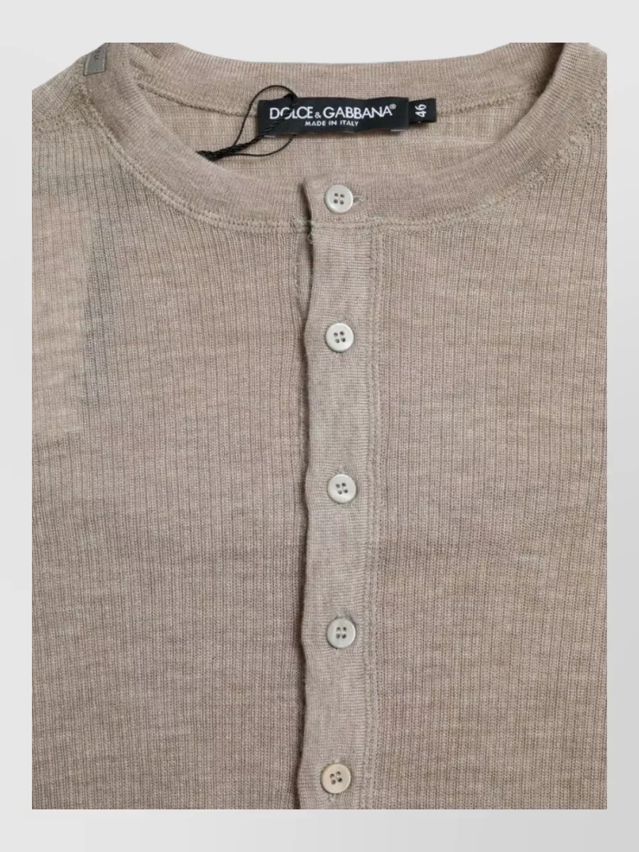 Dolce&Gabbana cashmere ribbed long-sleeve henley t-shirt