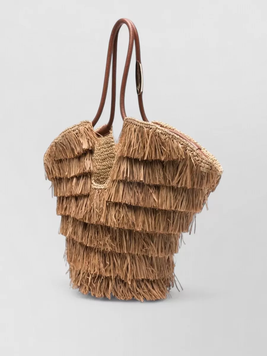 Zimmermann Goldentime Medium Tote Bag Woven Fringe