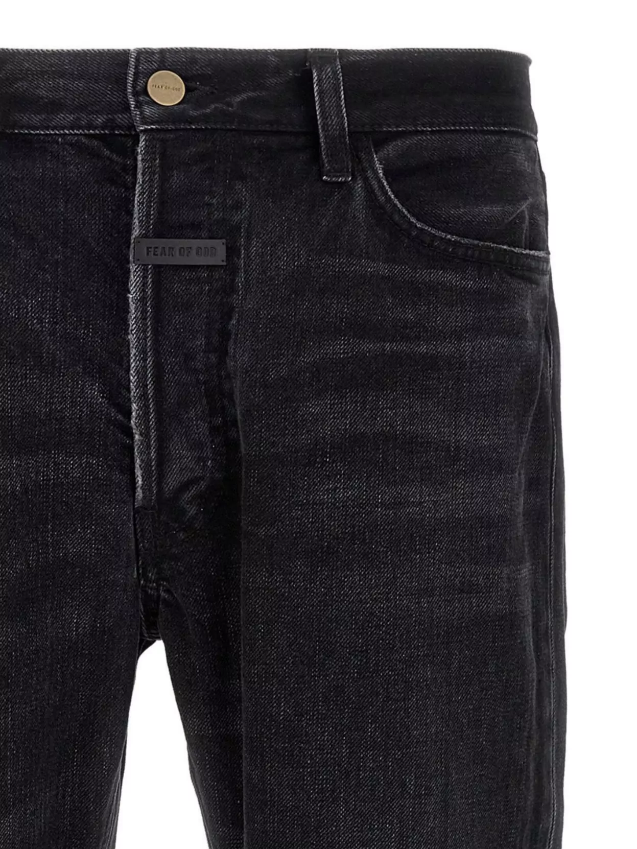 Fear Of God 5 Pocket Denim With Belt Loops And Frayed Hem