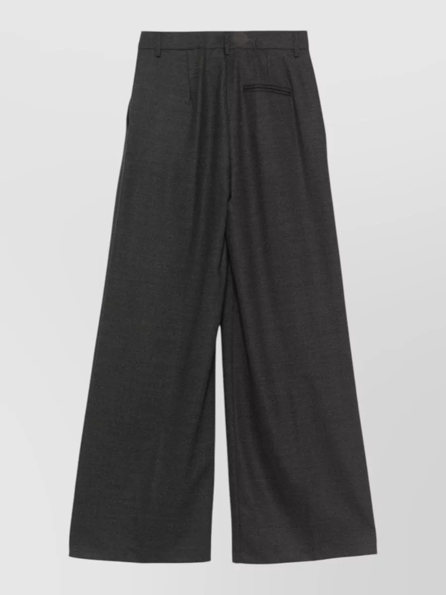 Semicouture Virgin Wool Wide-Leg Trousers