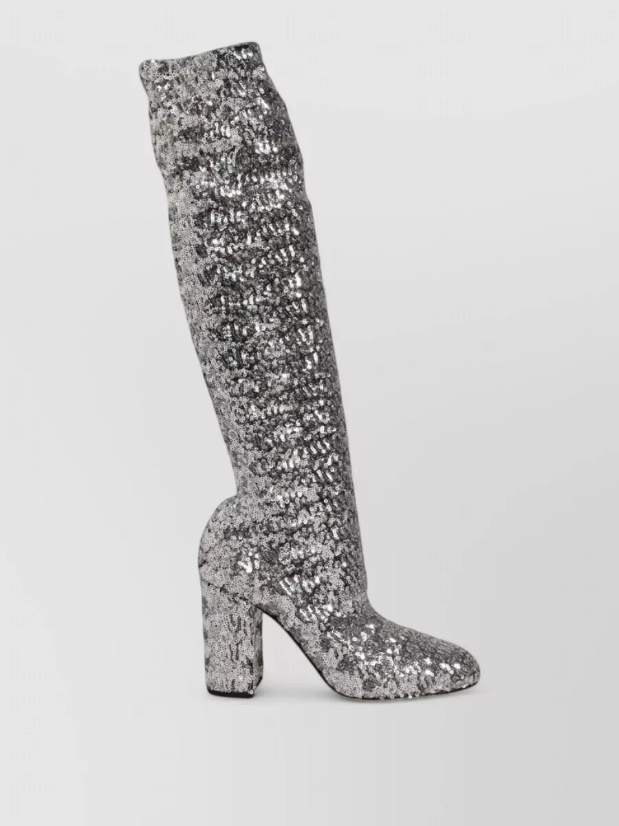 Dolce&Gabbana Sequin Knee-High Boots