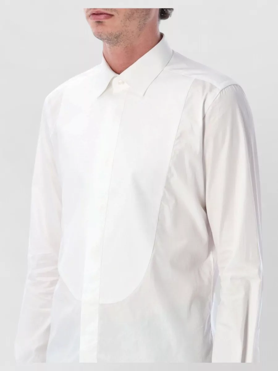 Xacus Cotton Poplin Pleated Plastron Formal Shirt