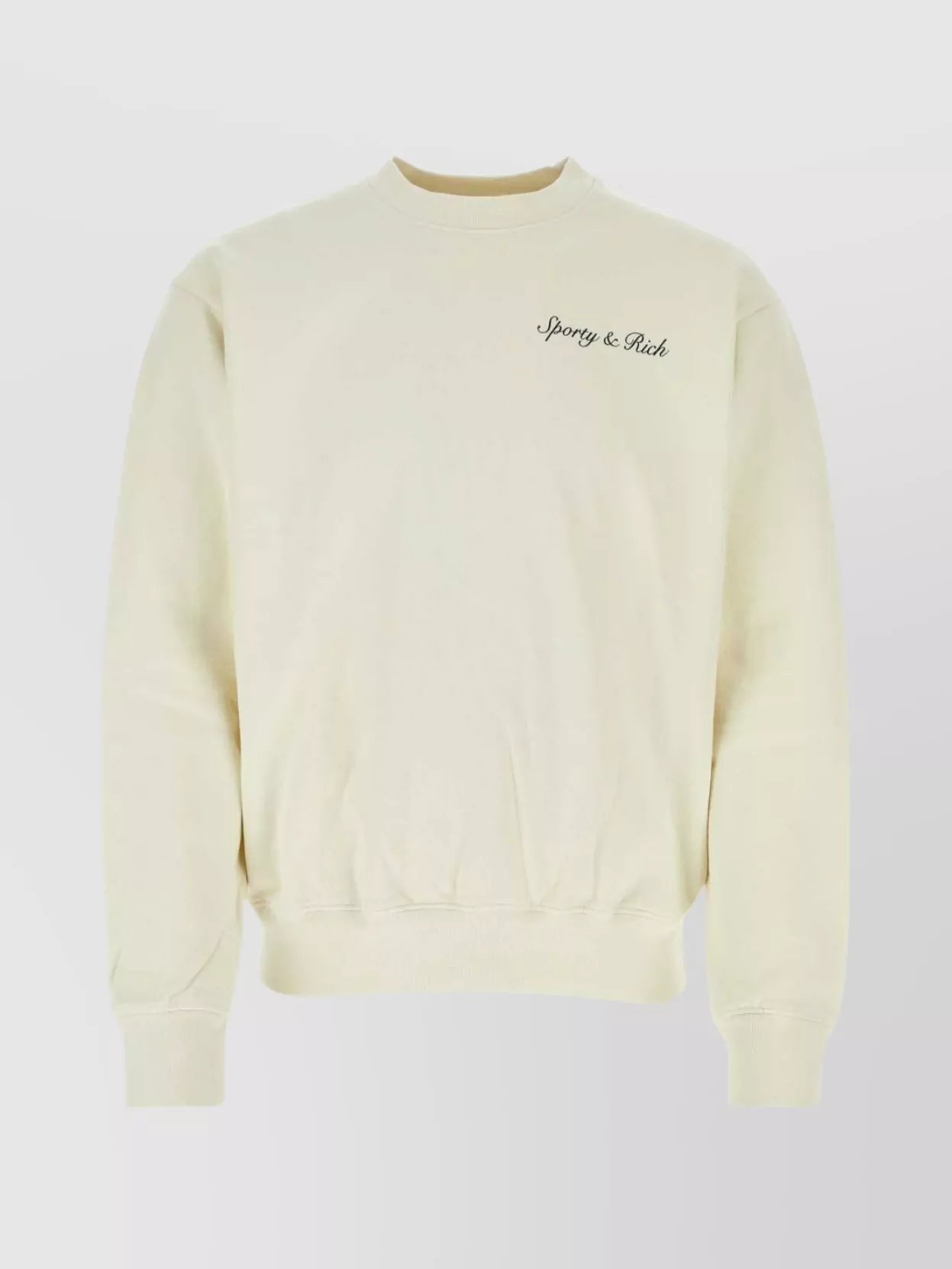 Sporty And Rich Cotton Crew Neck Sweatshirt In Neutral
