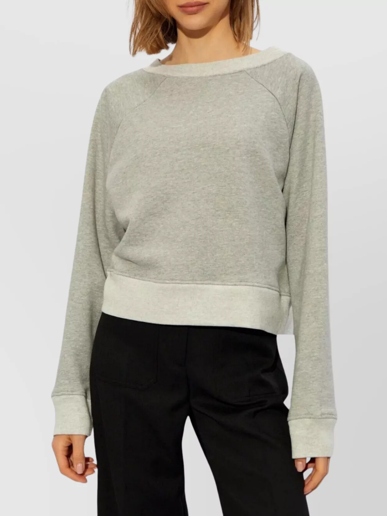 Shop Victoria Beckham Crewneck Sweatshirt Raglan Sleeves