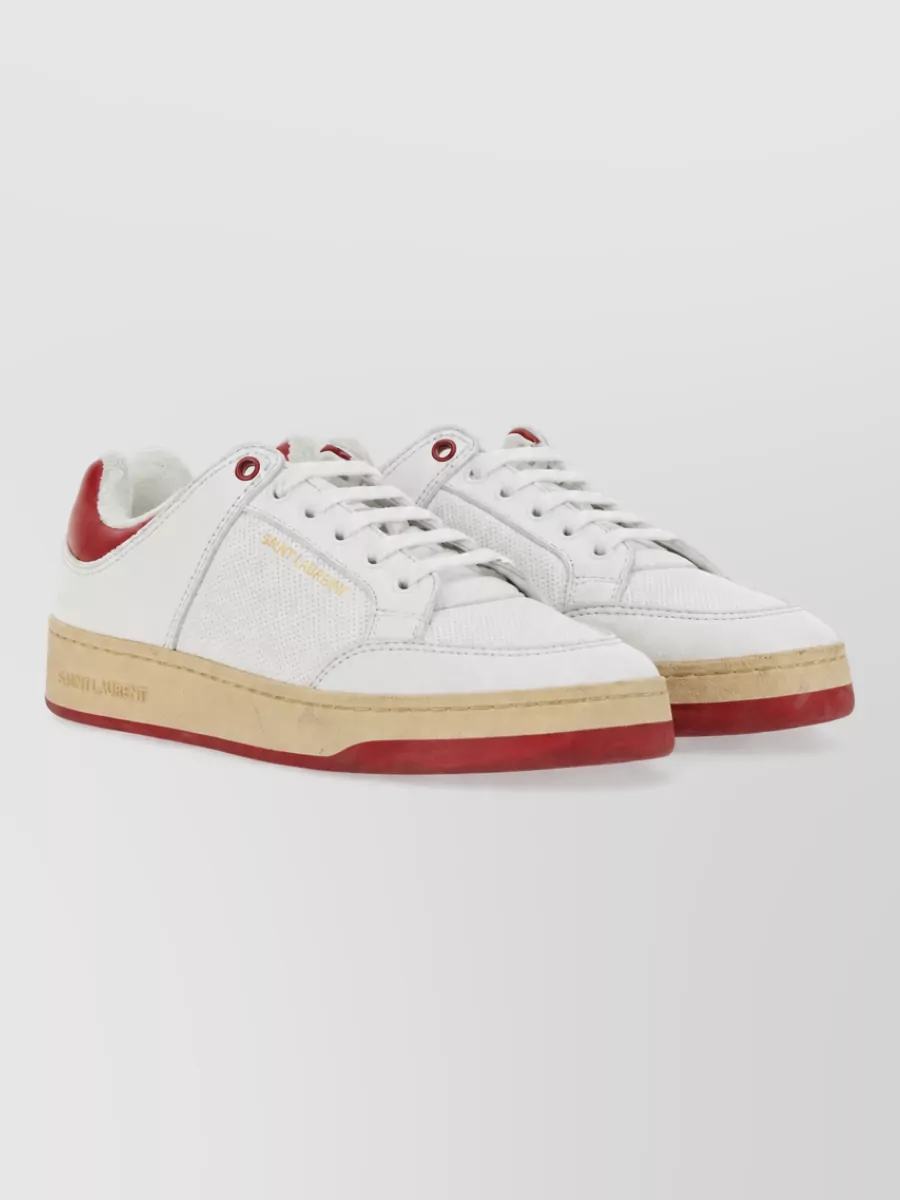 Saint Laurent Leather Lace-Up Sneakers