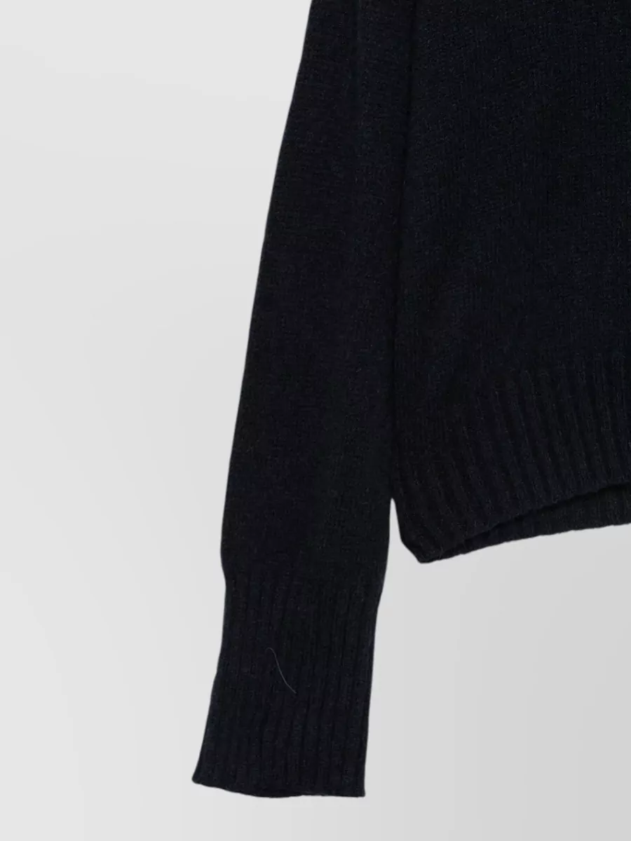 Roberto Collina Wool Camel Hair Long-Sleeve Ribbed-Cuff Knit Jumper