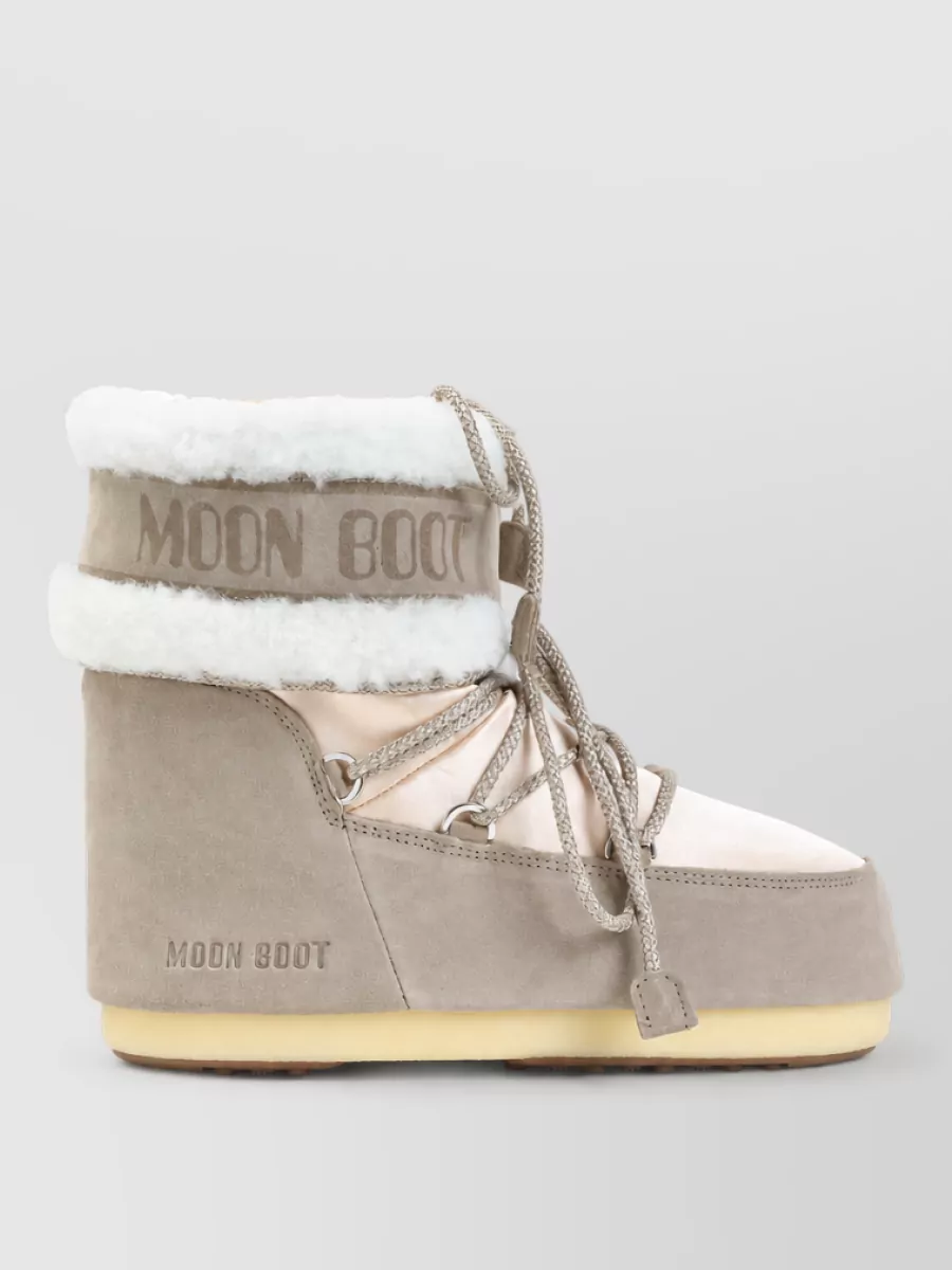 Moon Boot Suede Low Boots In Neutral