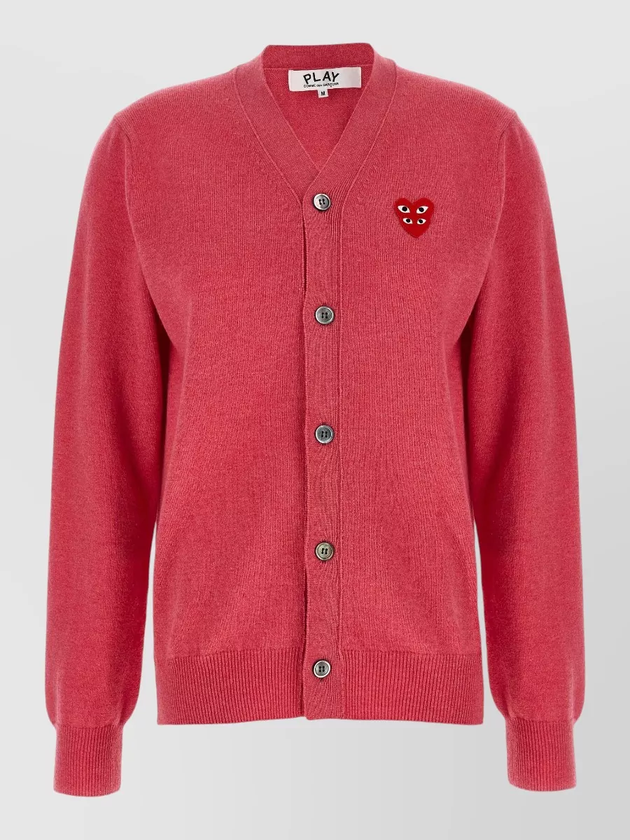 Comme des Garçons Play wool v-neck long-sleeve cardigan