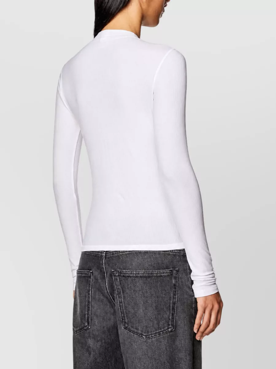 Diesel Ribbed High Neck Long Sleeve Top