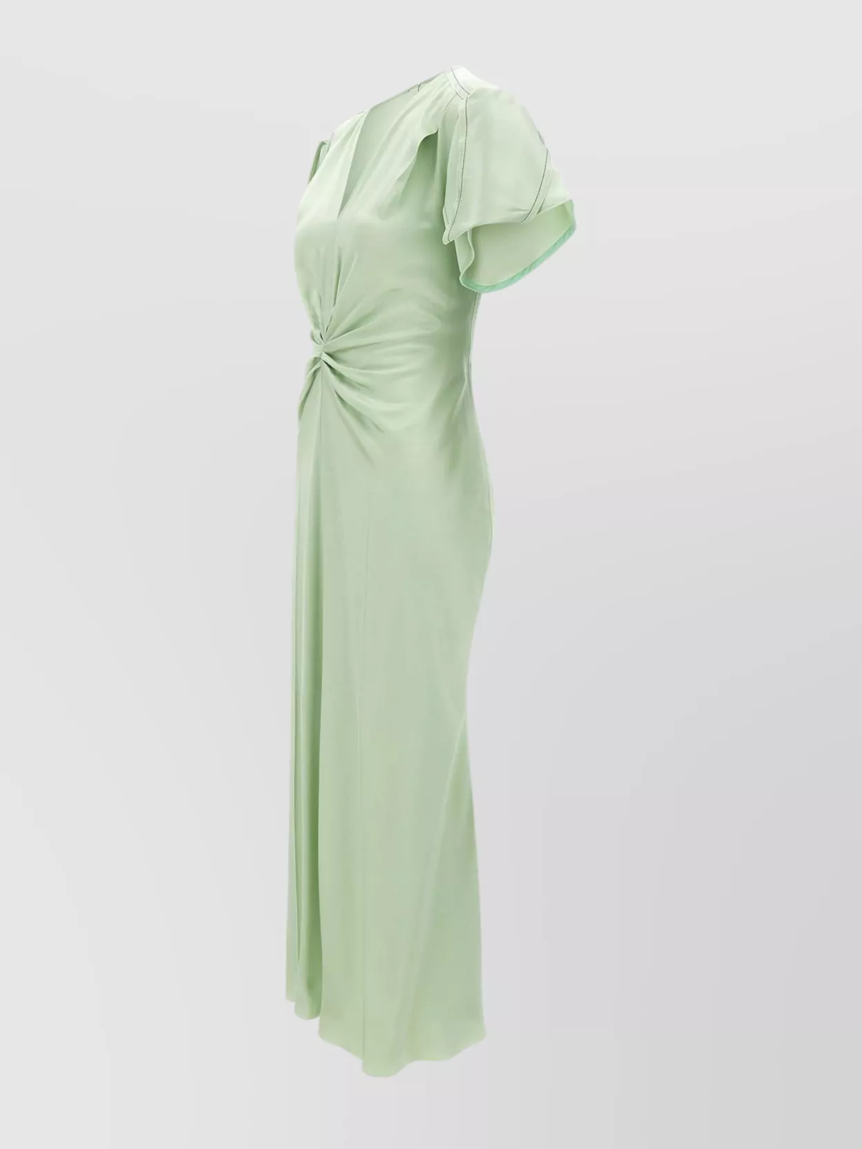 Victoria Beckham Satin Crepe Dress With Gathers And Pleats