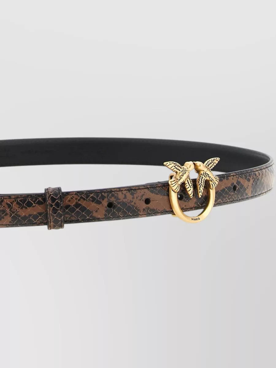 Pinko Leather Python Print Belt