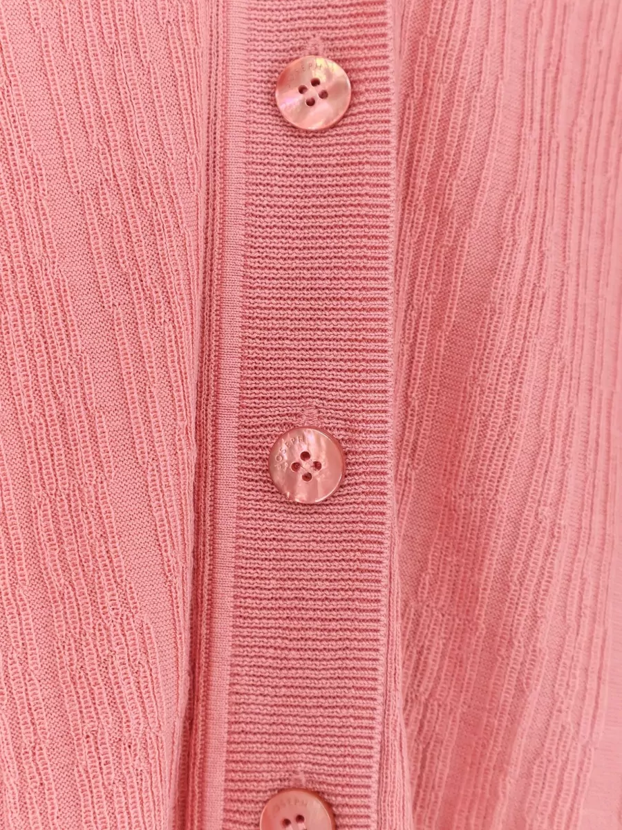 Joseph Silk V-Neck Short-Sleeve Ribbed Cardigan