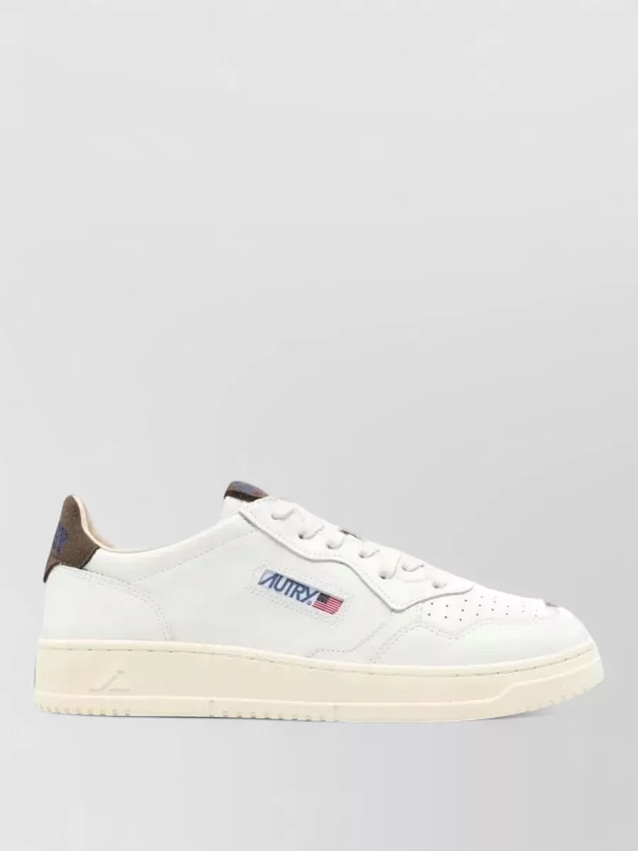 Autry Leather Suede Logo-Lace Low-Top Sneakers