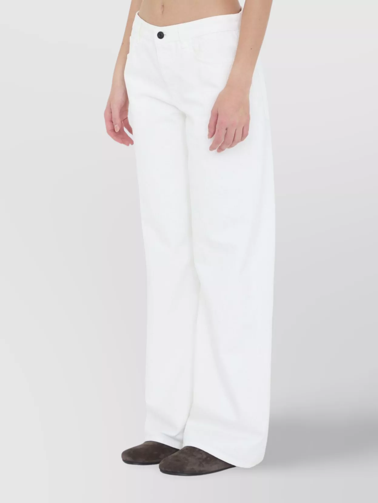 The Row Cotton Wide-leg Jeans Featuring Pockets In White