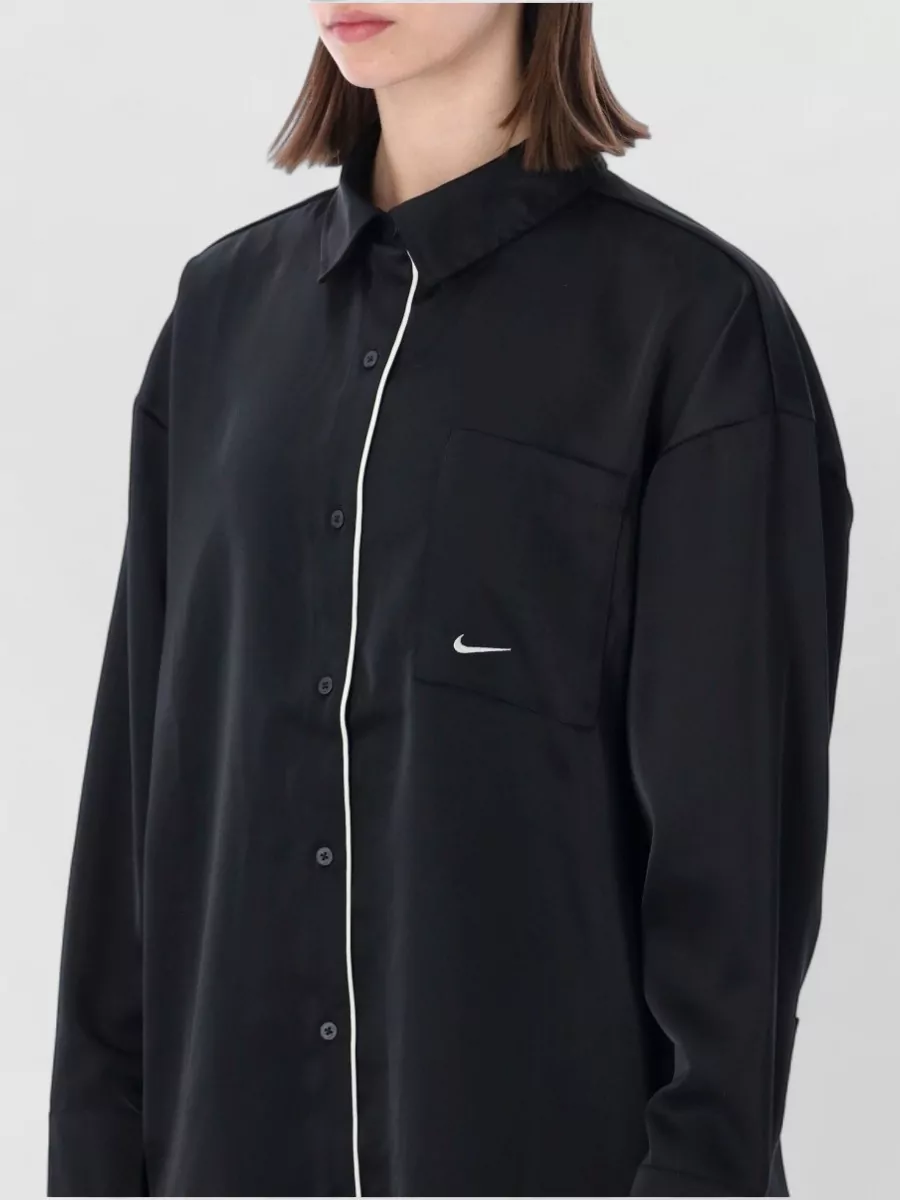 Nike Oversized Satin Long-Sleeve Shirt