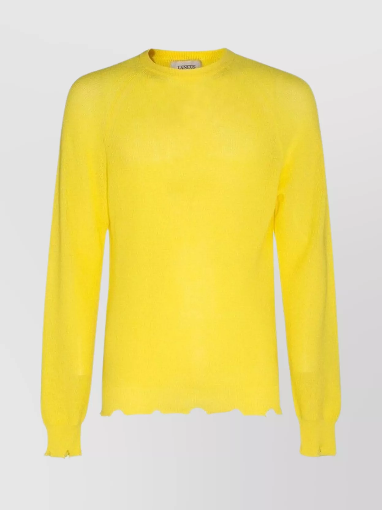Laneus Crew Neck Sweater Long Sleeves In Yellow