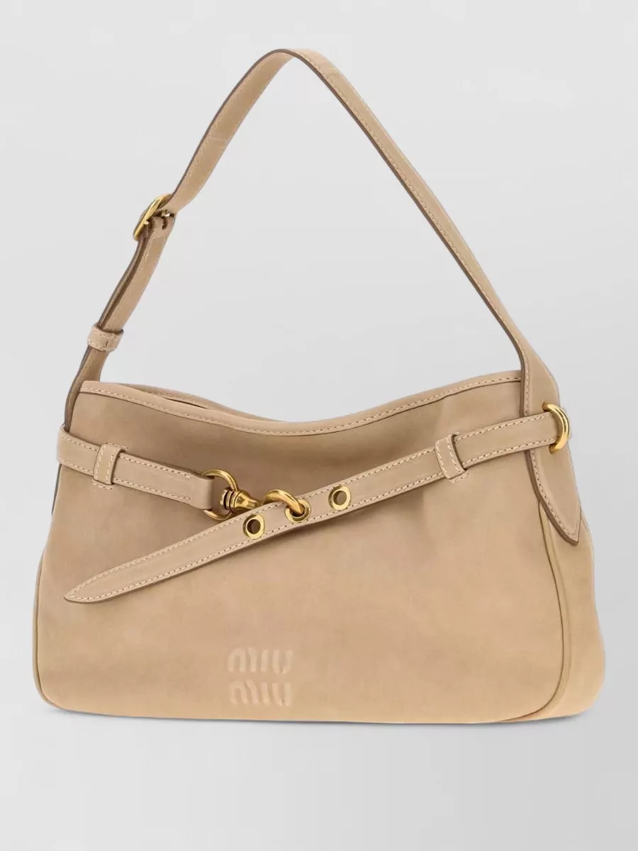Miu Miu Nappa Leather Shoulder Clutch Bag Adjustable Strap