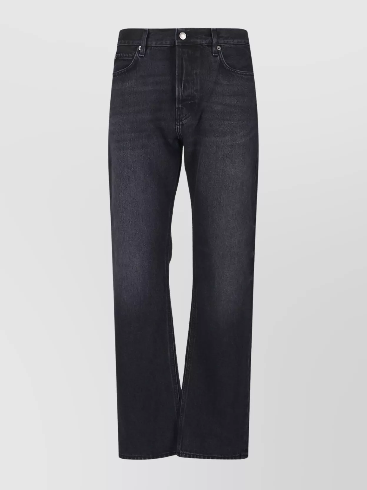 Haikure Straight Leg Five-pocket Trousers With Belt Loops In Black