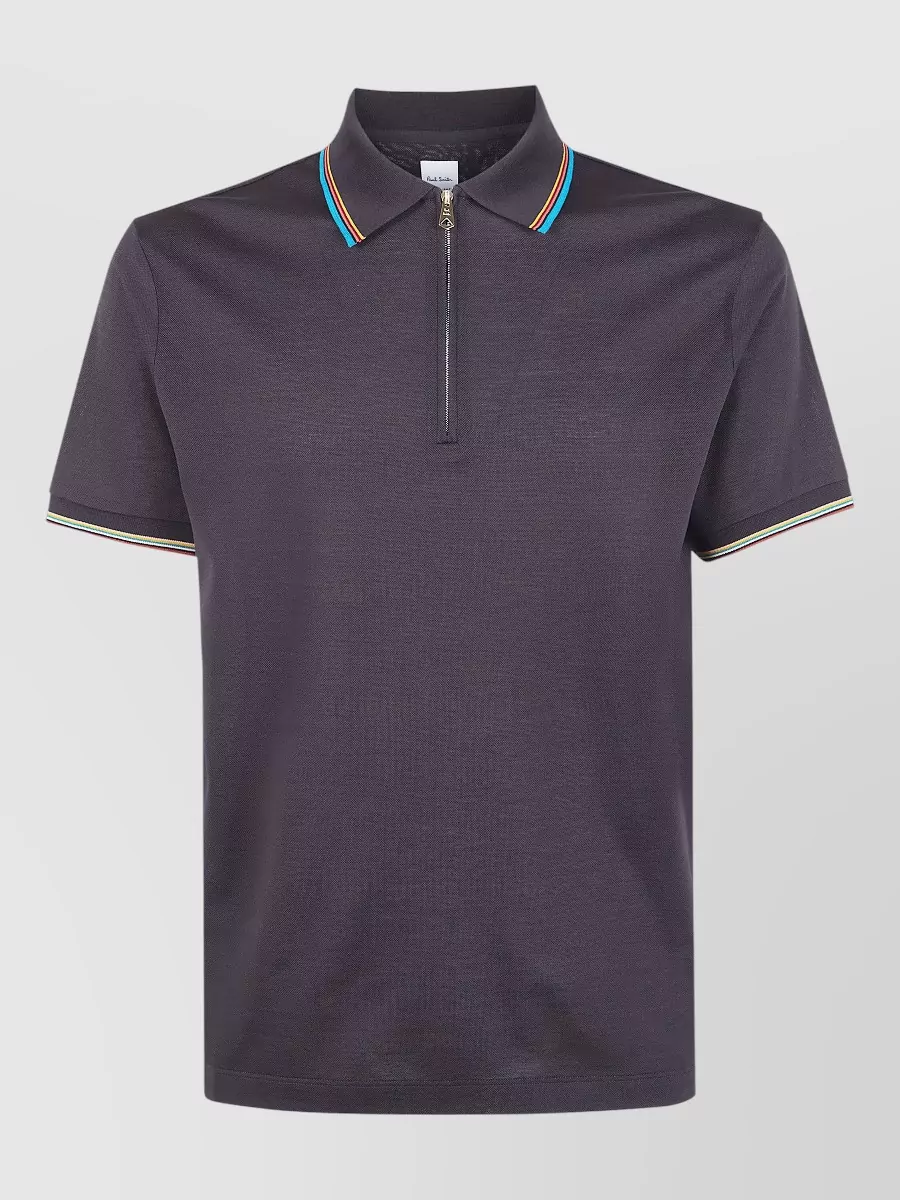 Paul Smith Mens Polo Shirt Stripe Trim Detail