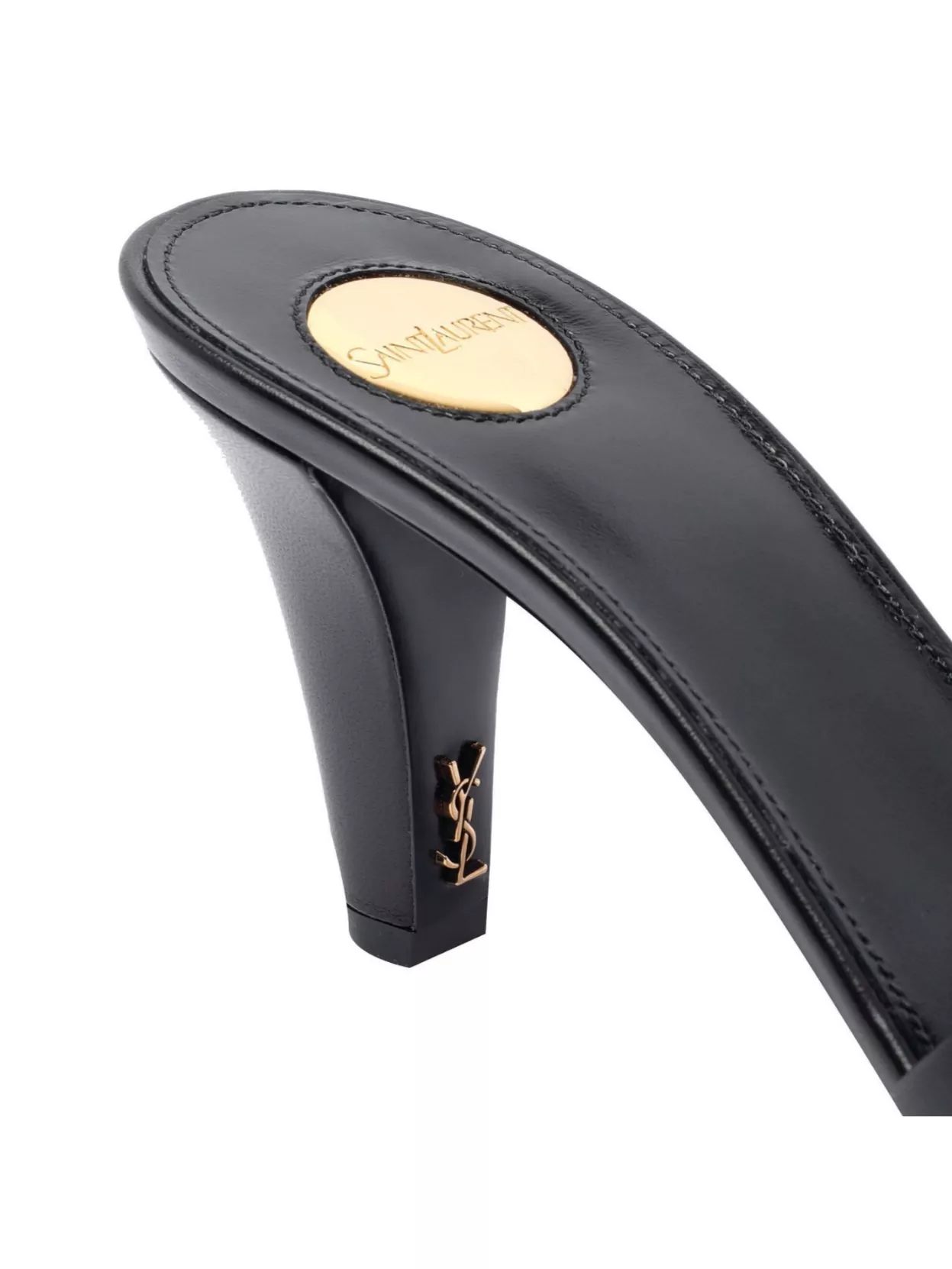 SAINT LAURENT JILL MULES WITH SQUARE TOE AND CROSS STRAP DESIGN 