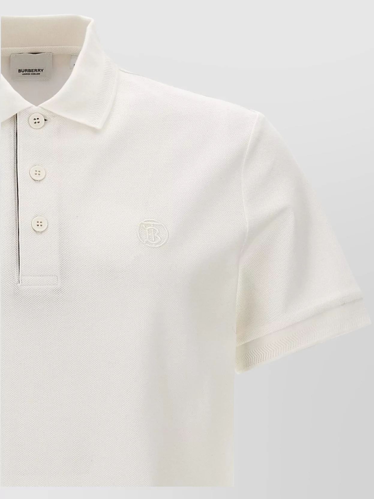 Burberry Ribbed Collar Polo Shirt With Side Slits