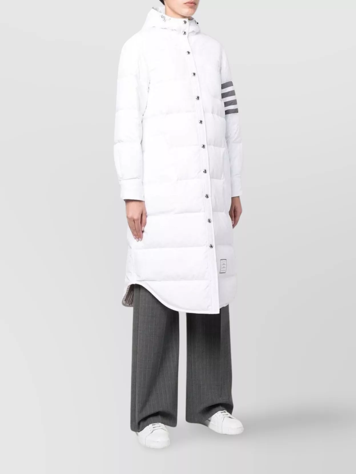 Thom Browne Long Hooded Coat Quilted Design