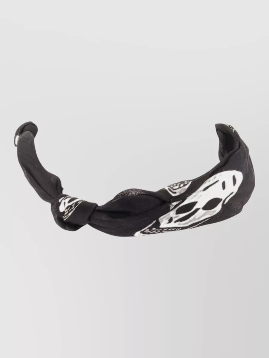 Alexander McQueen silk double-wrap skull bracelet