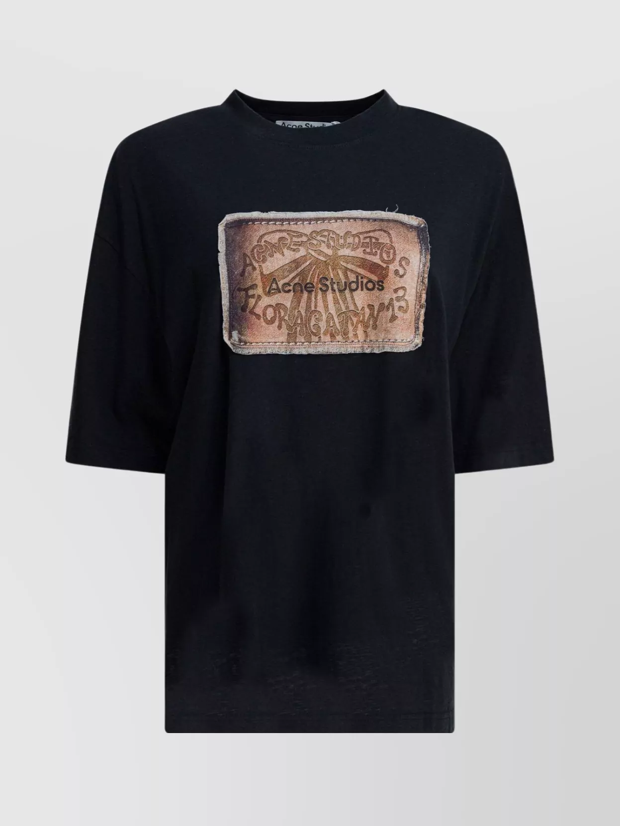 Acne Studios Graphic Crew Neck Short Sleeve T-shirt In Black