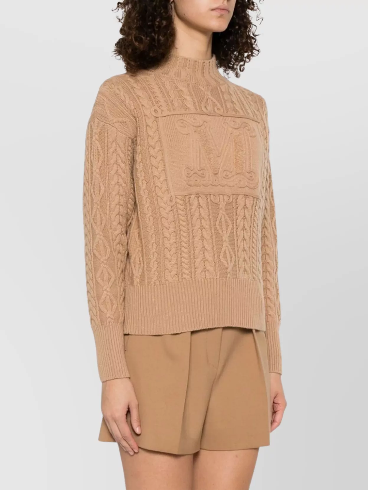 Max Mara Wool And Cashmere Crewneck Jumper In Brown