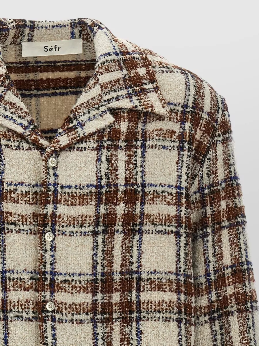 Séfr Ojai Long Sleeve Plaid Textured Shirt