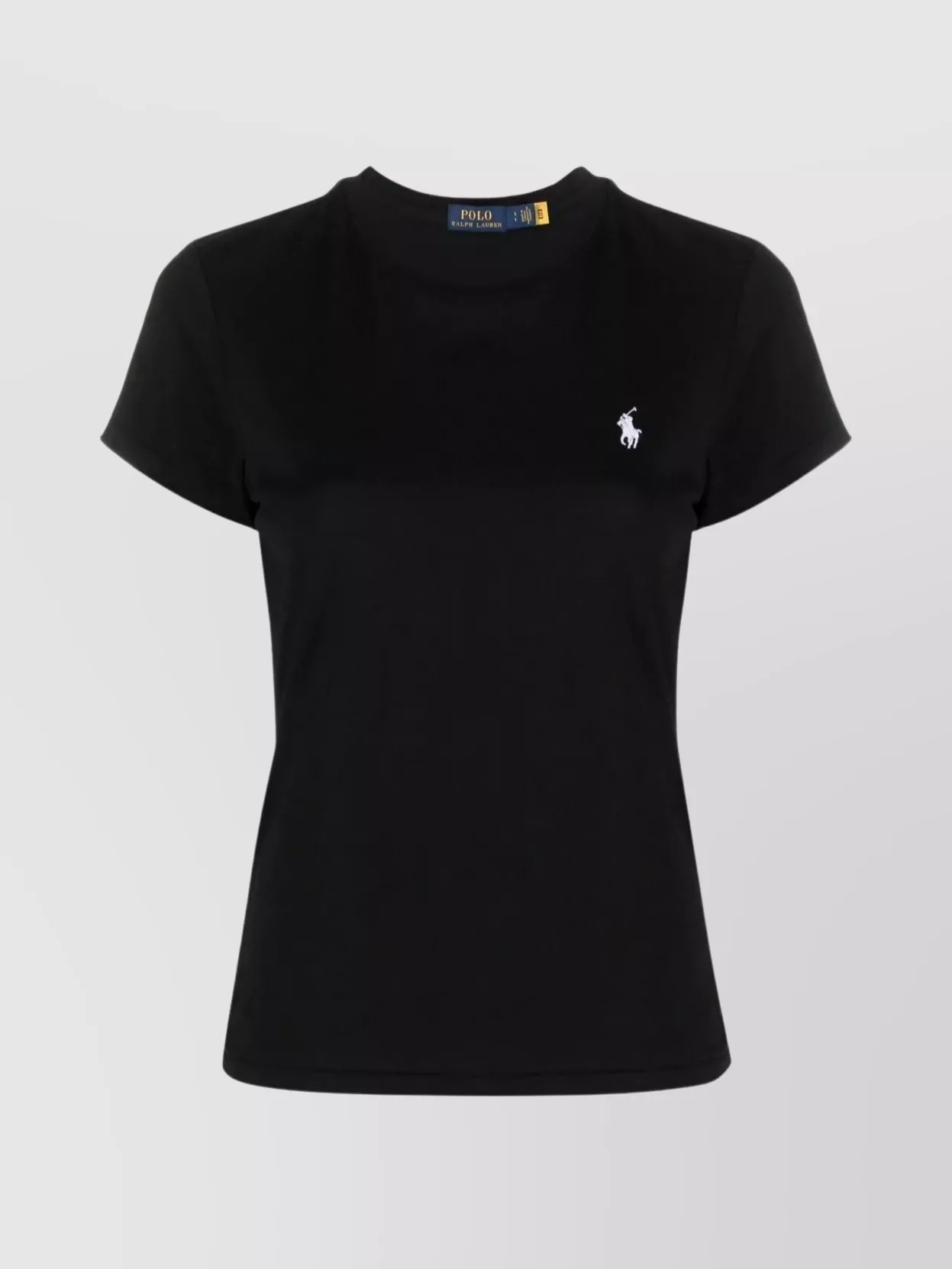 Shop Polo Ralph Lauren Checkered Logo Crewneck T-shirt With Button Embellishments In Black